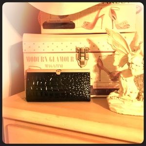 Black Crocodile print wallet